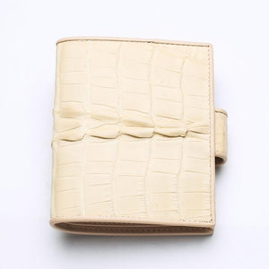 Portefeuilles Femme Peau De Queue De Crocodile Blanc Perle