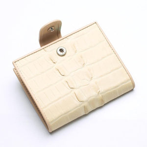 Portefeuilles Femme Peau De Queue De Crocodile Blanc Perle