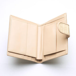 Portefeuilles Femme Peau De Queue De Crocodile Blanc Perle
