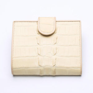 Portefeuilles Femme Peau De Queue De Crocodile Blanc Perle