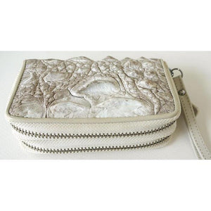 Portefeuille Crocodile Perle Blanche