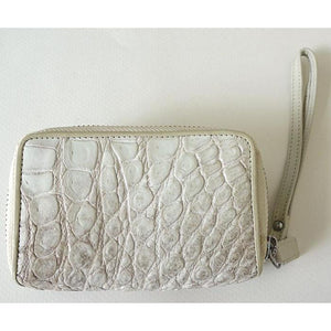 Portefeuille Crocodile Perle Blanche