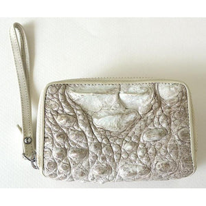 Portefeuille Crocodile Perle Blanche