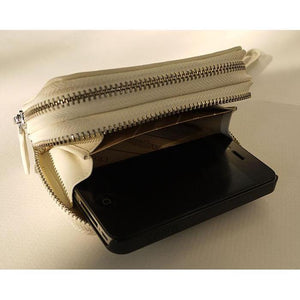 Portefeuille Crocodile Perle Blanche