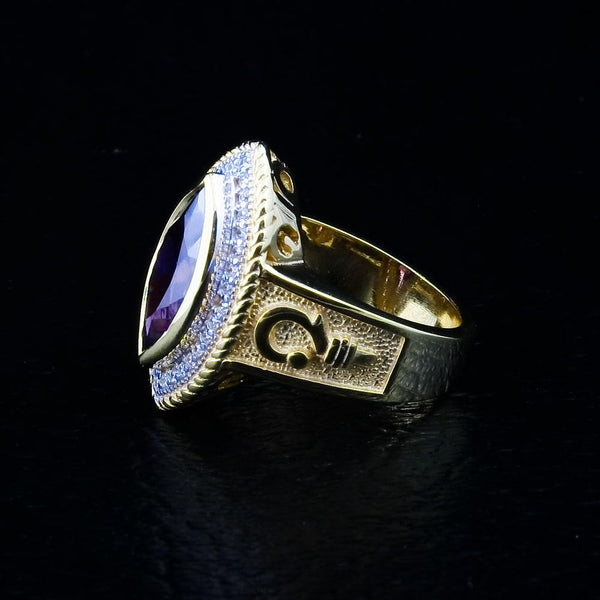 Pastoral's Staff Marquise Amethyst Womens Bishop Ring